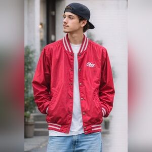 Obey Classic Red Varsity Jacket